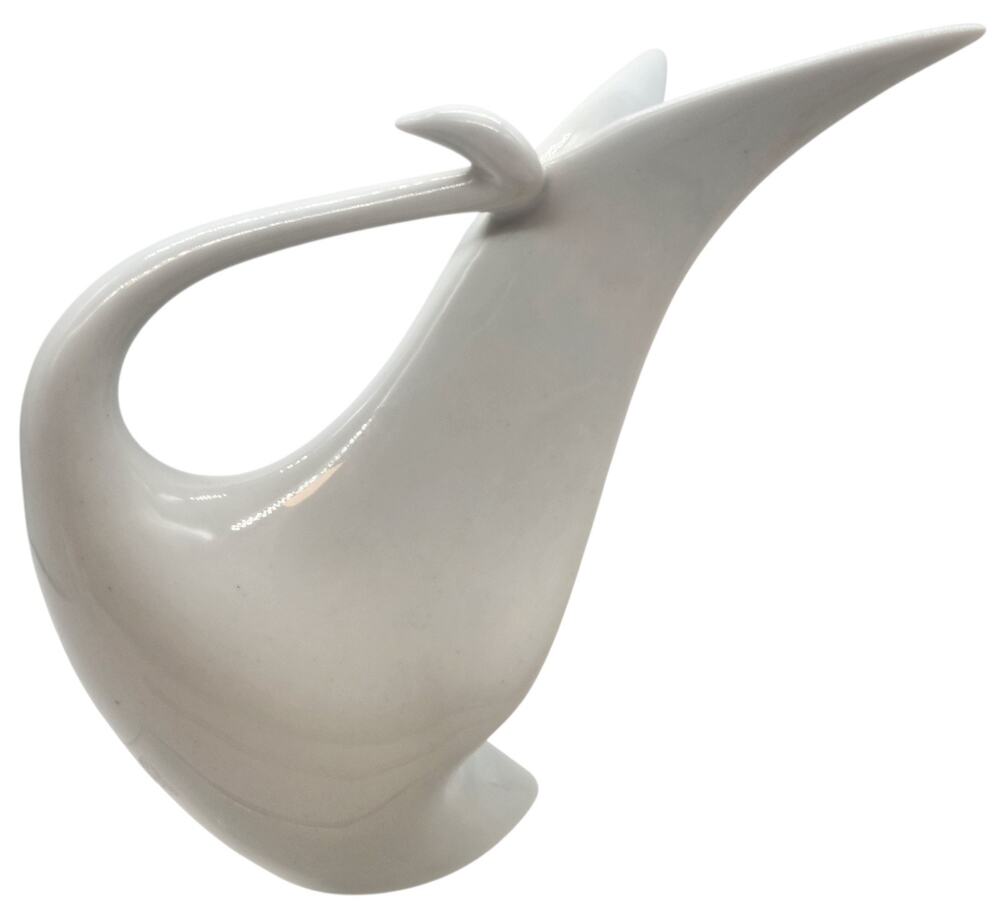 Vtg 50's Royal Dux White Art Deco Swan Figurine Design by Jaroslav Ježek Mid Cen